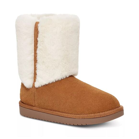 Koolabura by UGG Girls Ankle Booties Aubrei Short Size US 5 Chestnut Brown Suede - Picture 1 of 5
